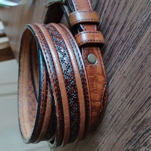 Leegin Genuine Leather Vintage Western Belt Brown design sz 36